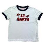 Saint Barth T-Shirt Girocollo Tinta Unita con Logo per Bambina SBSUMMER BIANCO SAINT BARTH 