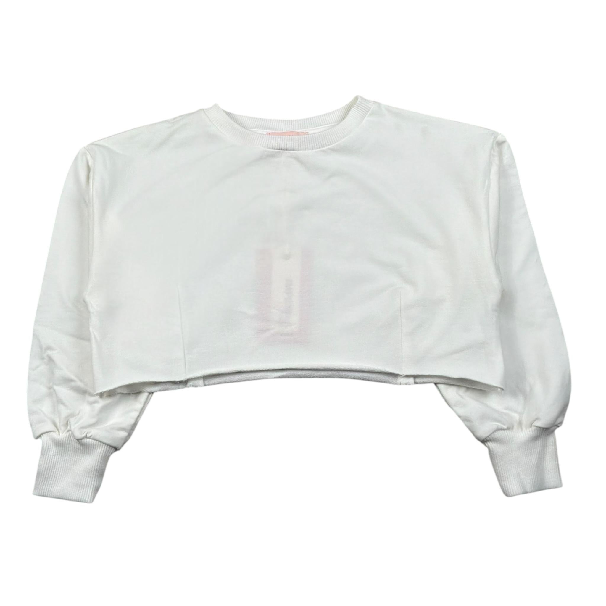 Imperial Felpa Chiusa Modello Crop Tinta Unita per Bambina LB39042G75 BIANCO IMPERIAL 