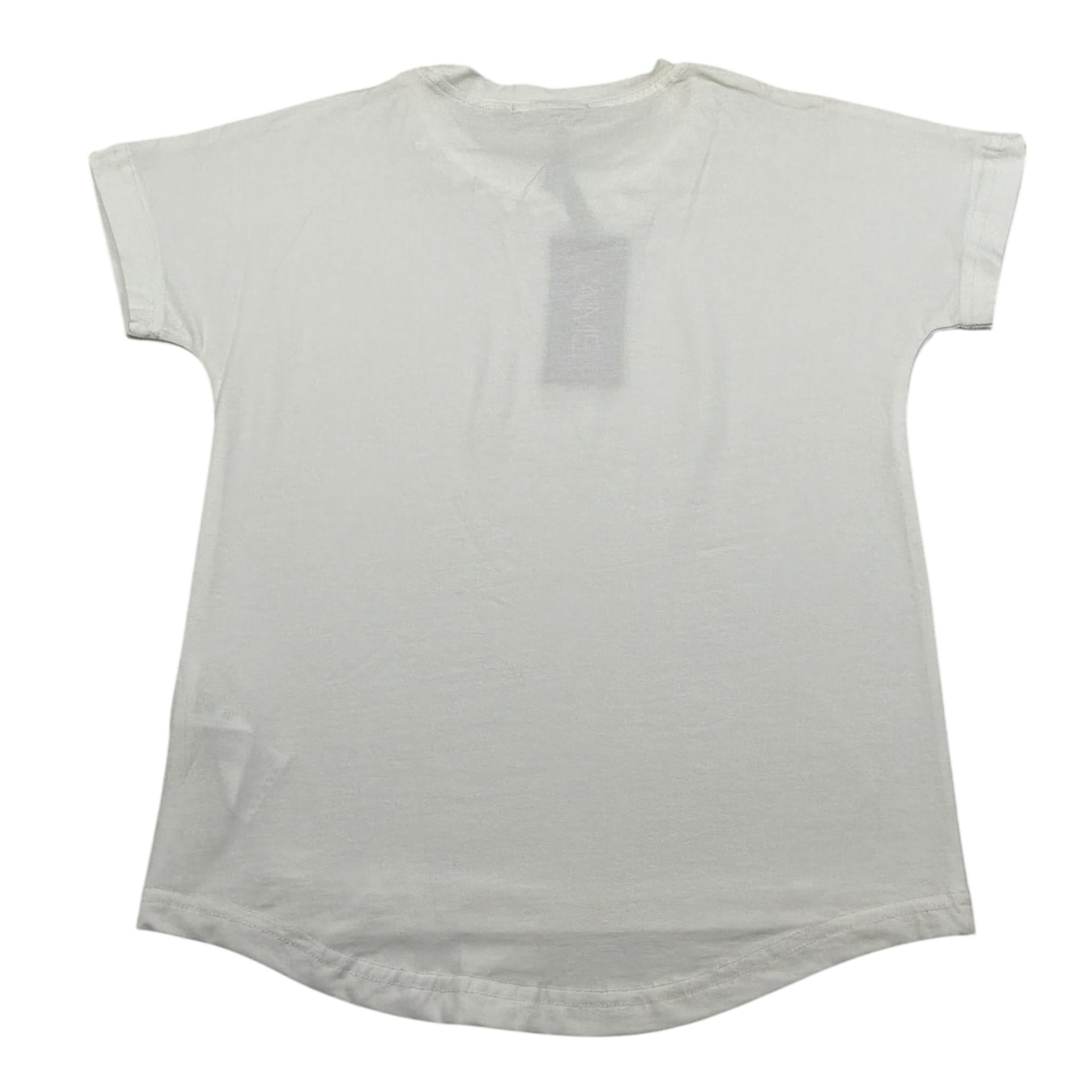 J'Aime' T-Shirt Girocollo tinta unita con Applicazioni Panna per Bambina 5036G PANNA J'AIME' 