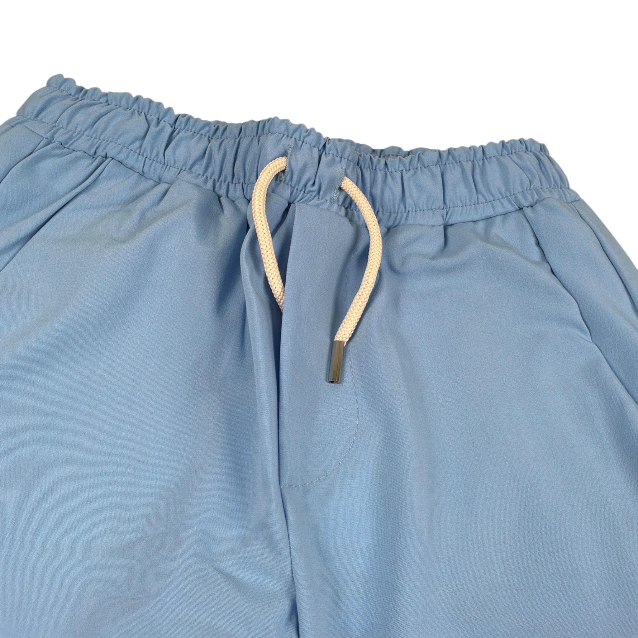 Over-D Pantalone tinta unita con Elastico In Vita Azzurro per Bambino 1505 AZZURRO OVER-D 