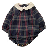 CALAMARO pagliaccetto tinta unita con fantasia righe e colletto Blu per Neonata 32462XX BLU CALAMARO 