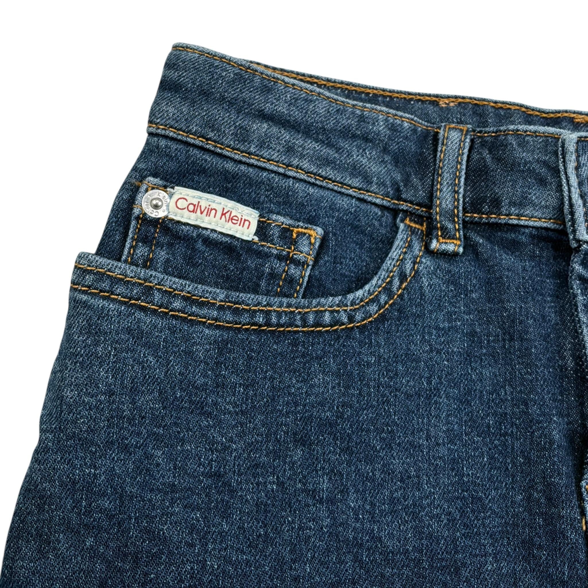 Calvin Klein Gonna In Denim tinta unita con Logo Blu per Bambina IG0IG02717 BLU CALVIN KLEIN 