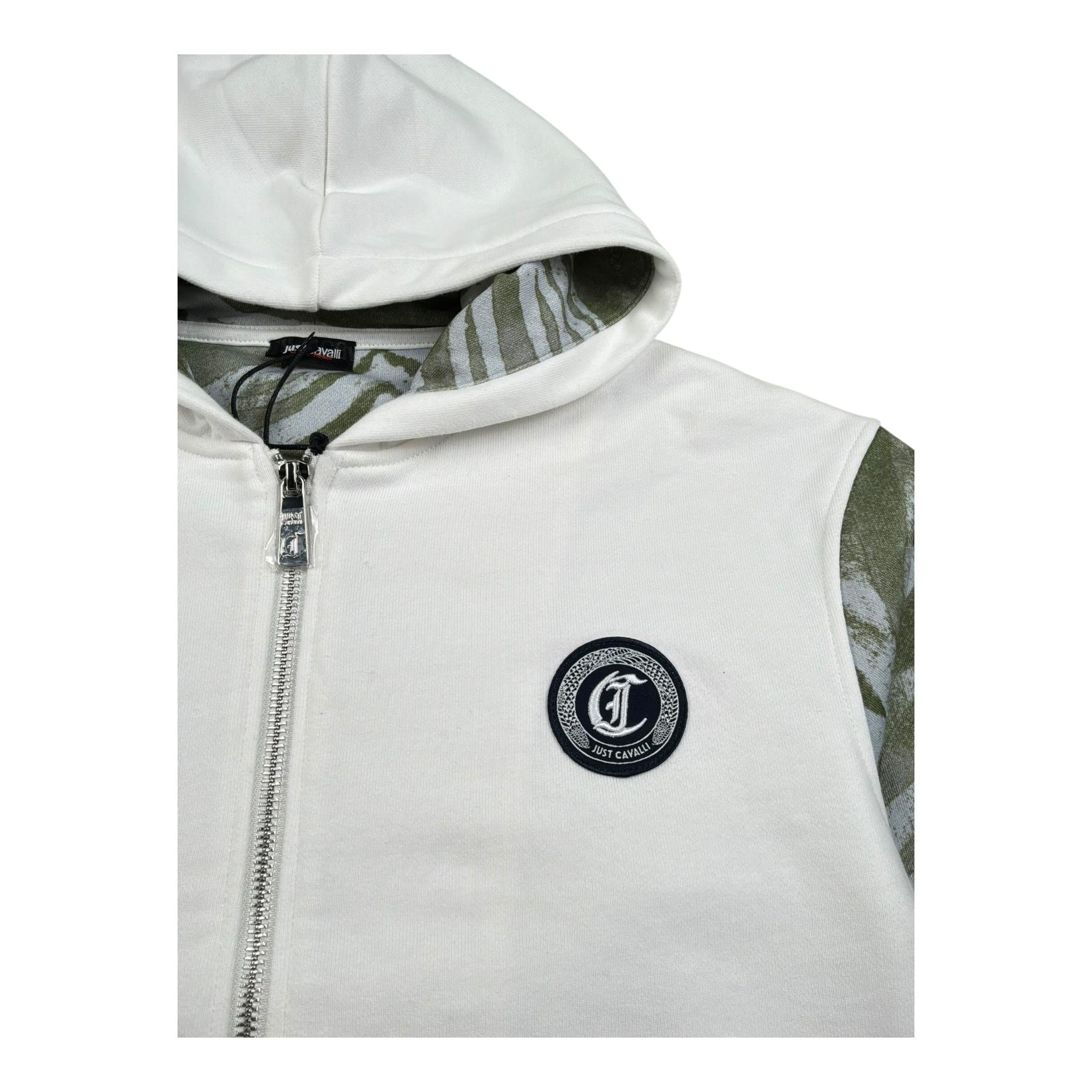 Just Cavalli Felpa con Zip E Cappuccio Tinta Unita per Bambino JBP26124FE BIANCO JUST CAVALLI 
