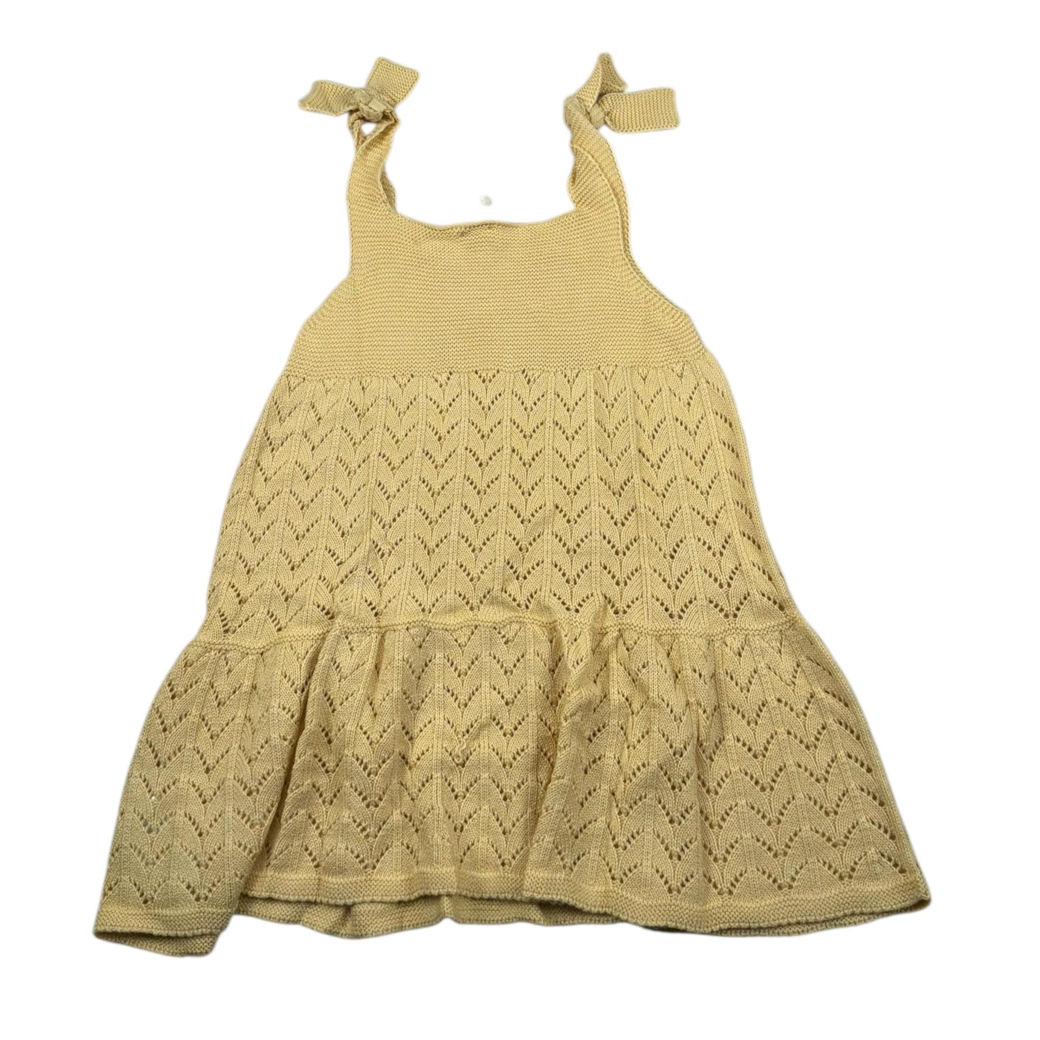 Wedoble Abito Giromanica Tinta Unita con Ricami per Neonata V2507304A GIALLO WEDOBLE 