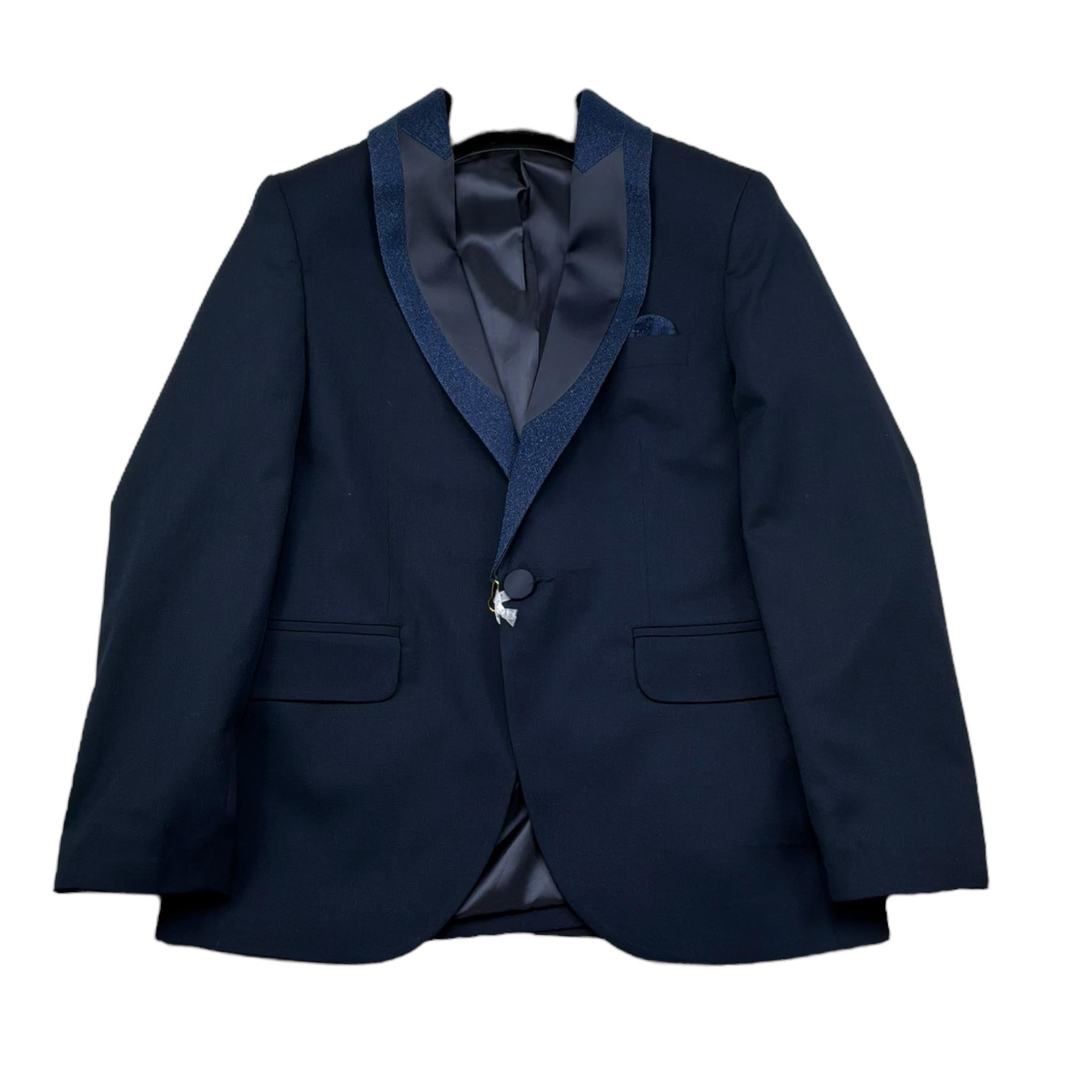 Antonio Notaro Giacca Tinta Unita con Profili Brillantinati per Bambino 2310 BLU ANTONIO NOTARO 