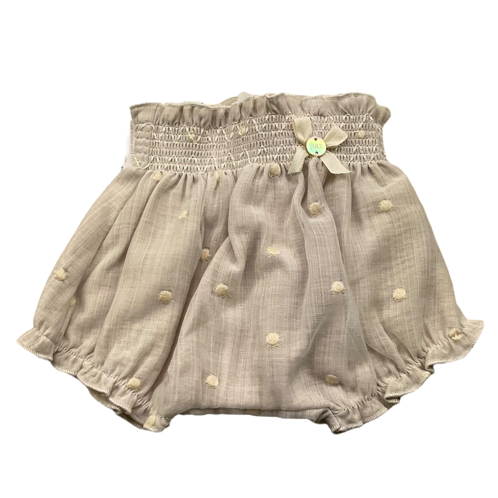 PAZ RODRIGUEZ culotte tinta unita con ricami Beige per Neonata 023150911 BEIGE PAZ RODRIGUEZ 