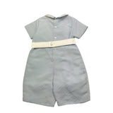 La Stupenderia Pagliaccetto Tinta Unita con Fantasia A Righe per Neonato CBPG53 AZZURRO LA STUPENDERIA 