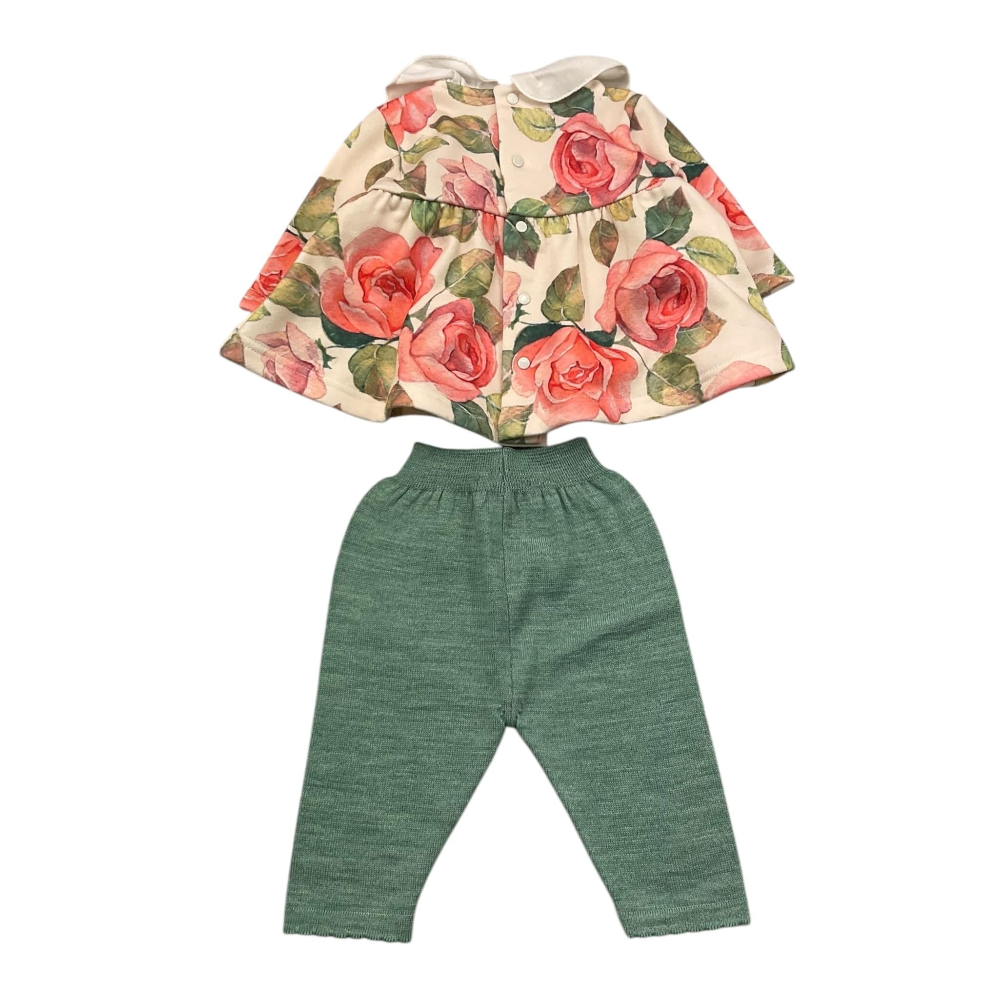 BARCELLINO completo 2pz camicia-leggins con fantasia fiori Bianco per Neonata 106203 BIANCO BARCELLINO 