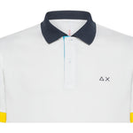 Sun68 Polo Mezza Manica Tinta Unita con Colletto In Contrasto per Bambino A34315 BIANCO SUN68 