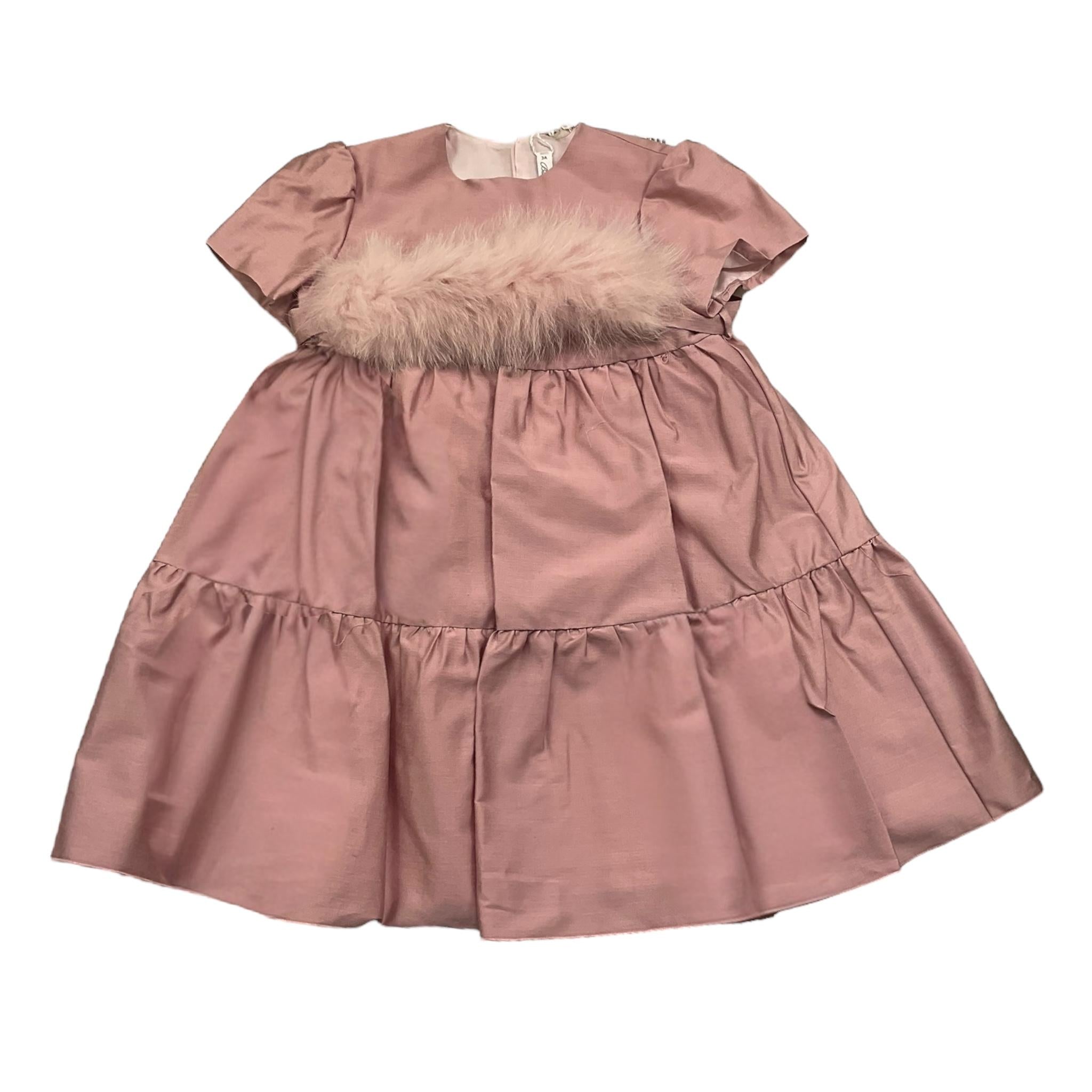 BARCELLINO abito mezza manica tinta unita con cinta volpe Rosa per Bambina 116010J ROSA BARCELLINO 