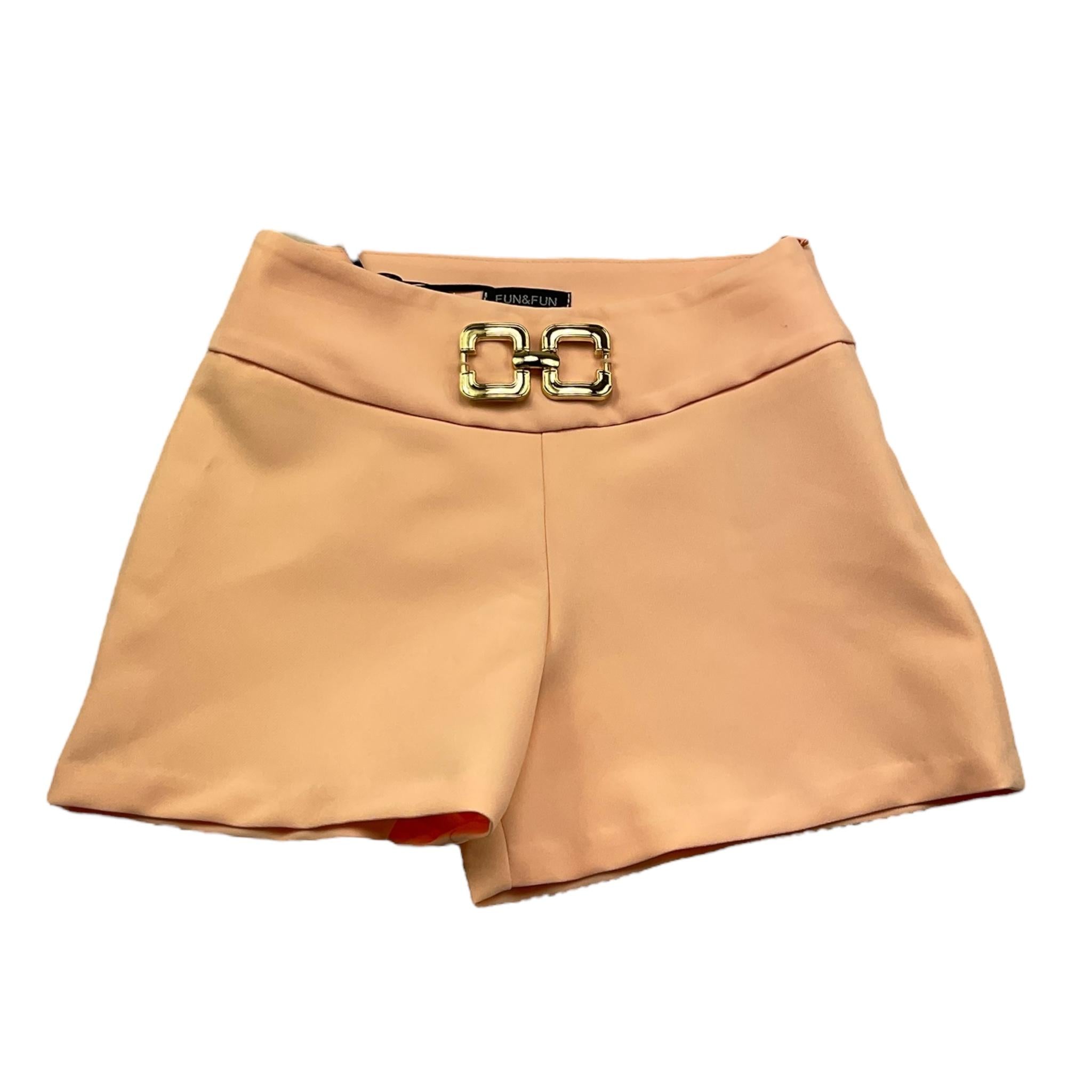 Fun & Fun Short Tinta Unita con Applicazione per Bambina FCBSO01264 SALMONE FUN & FUN 