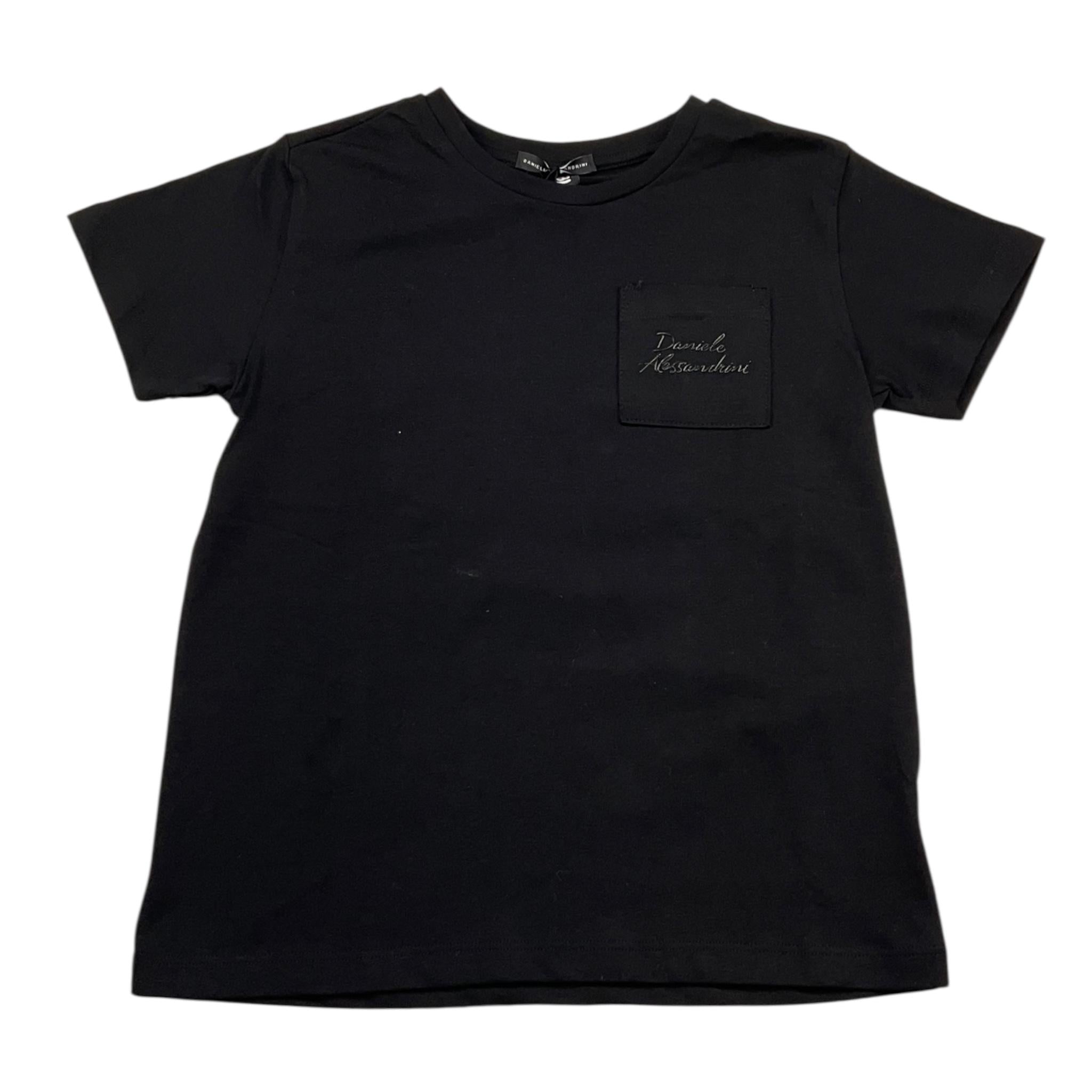 Daniele Alessandrini T-Shirt Girocollo Tinta Unita con Taschino per Bambino 1236M00197 NERO DANIELE ALESSANDRINI 