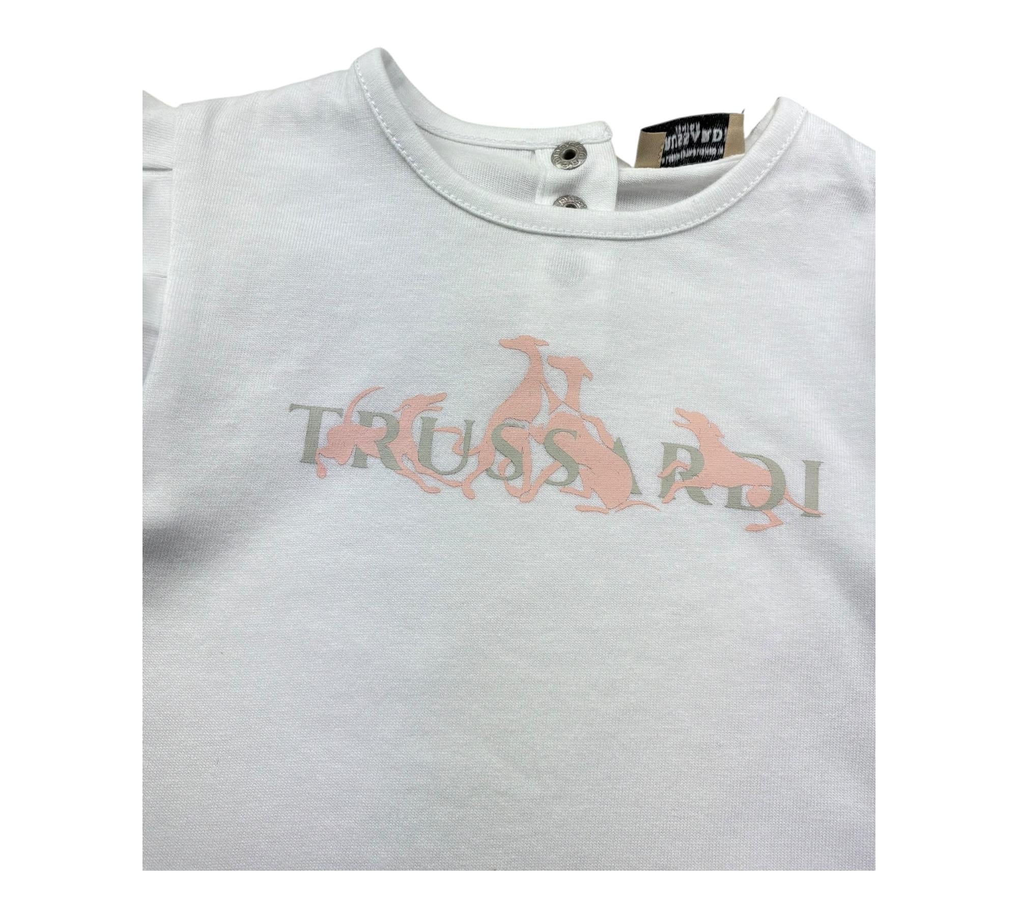 Trussardi T-Shirt Girocollo Tinta Unita con Logo per Neonata TIP26131TS BIANCO TRUSSARDI 