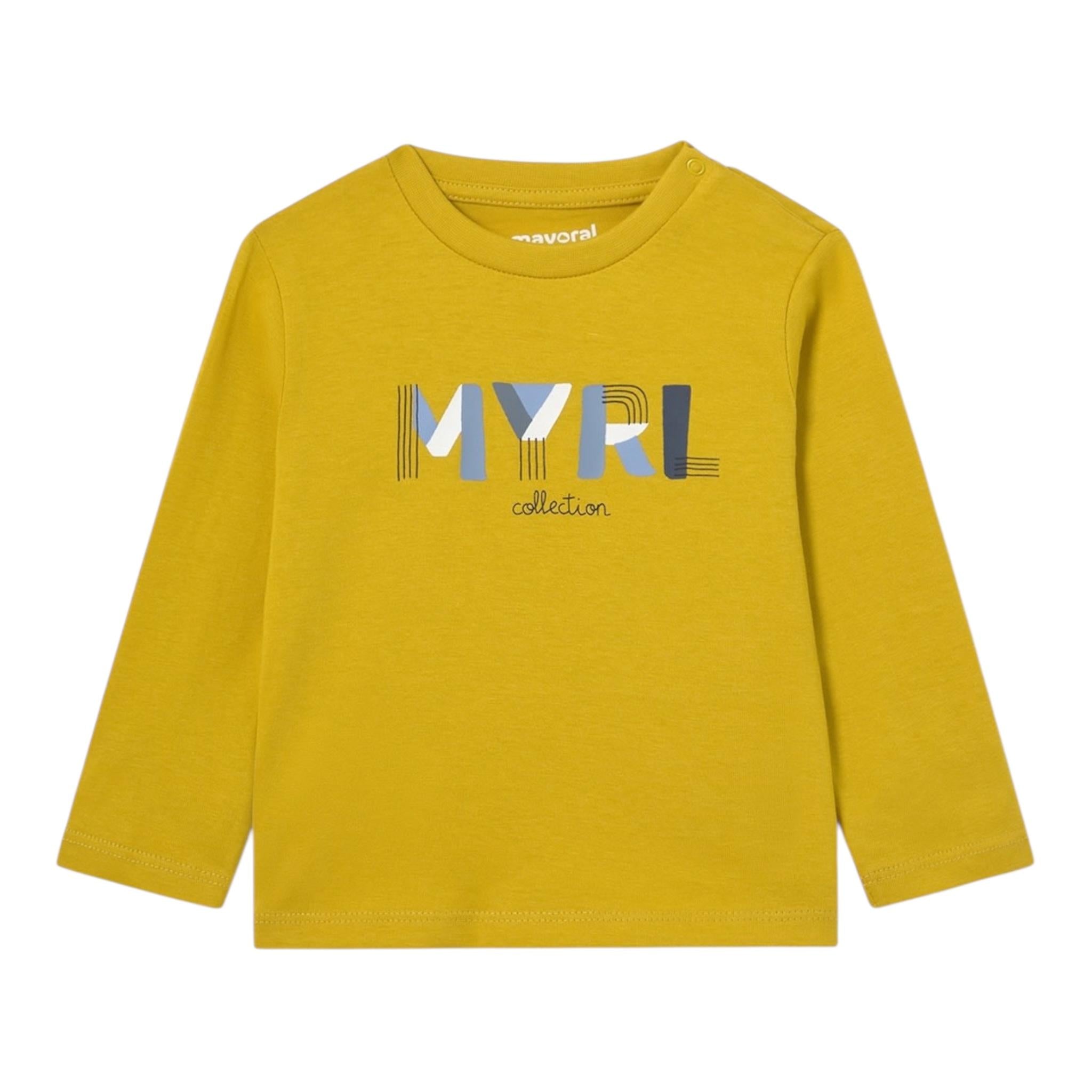 MAYORAL shrit girocollo tinta unita con stampa in contrasto Giallo per Neonato 108NXX GIALLO MAYORAL 