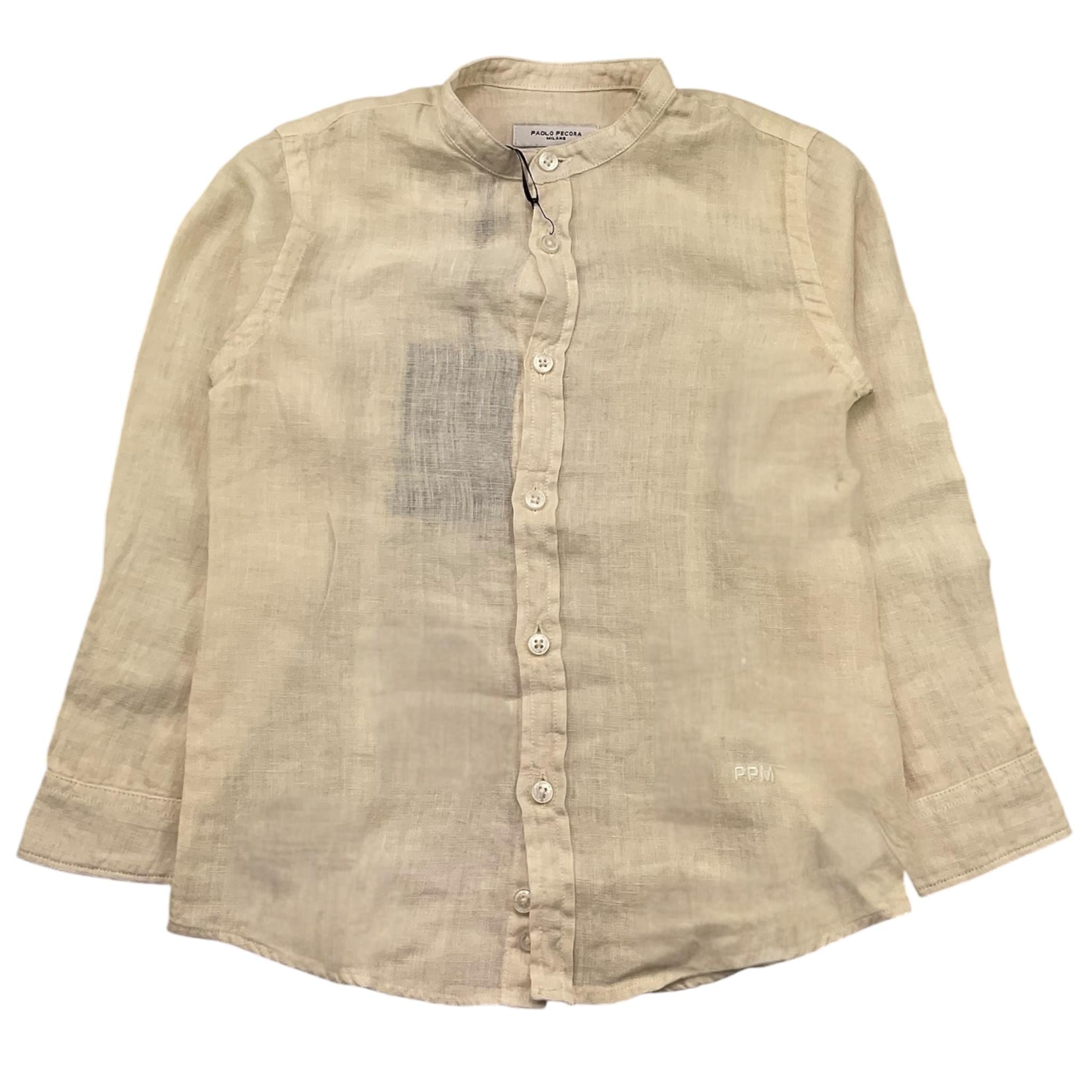 Paolo Pecora Camicia Manica Lunga Tinta Unita Collo Coreano per Bambino PP4031 AVORIO PAOLO PECORA 