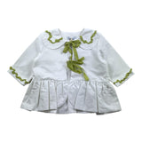 Ilfarobimbi Camicia Tinta Unita Con Applicazioni In Contrasto Bianco/Verde Per Bambina