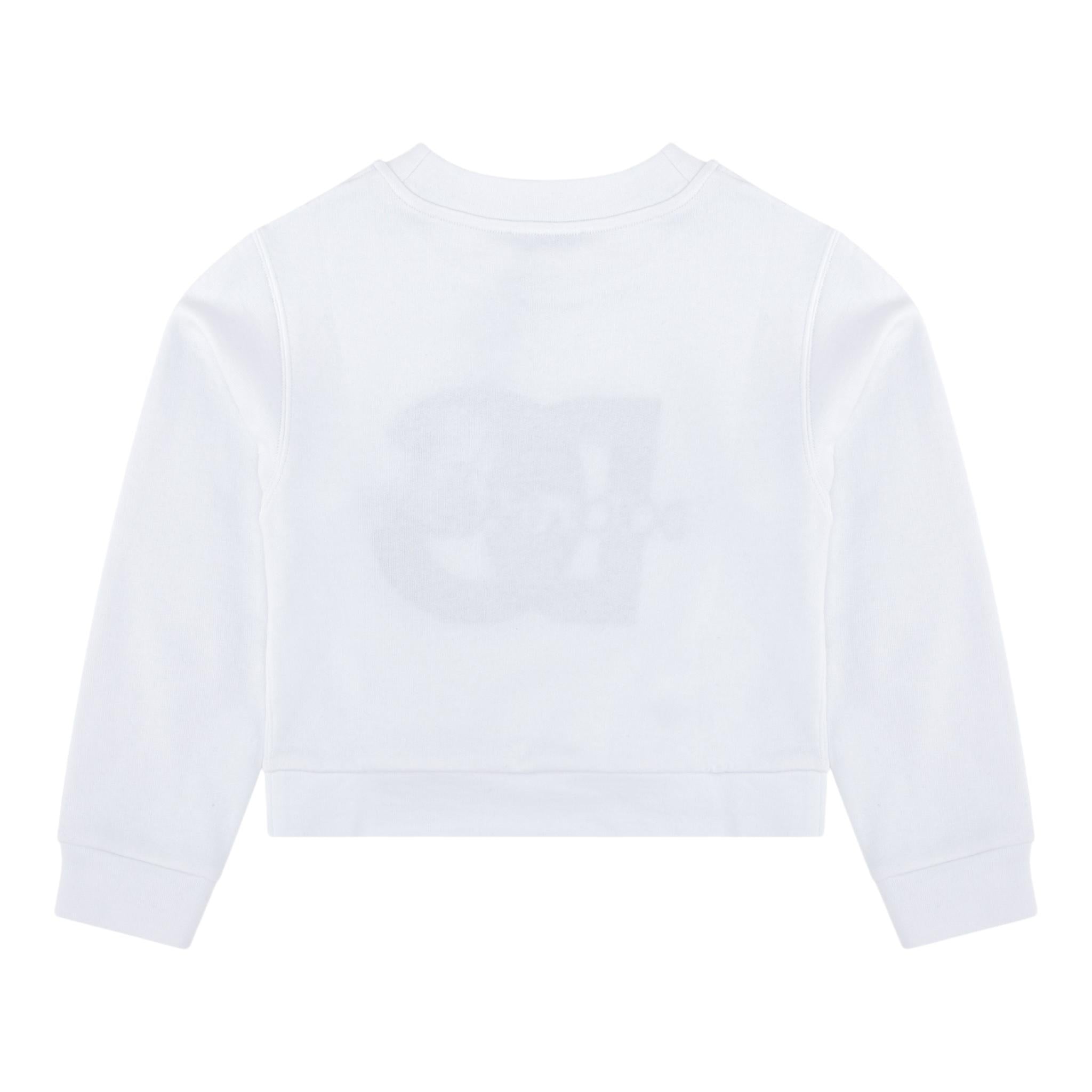 DOLCE & GABBANA felpa tinta unita con logo Bianco per Bambina L5JWAC BIANCO DOLCE & GABBANA 