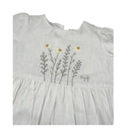 Il Gufo Abito Mezza Manica Tinta Unita con Ricami per Bambina P25VW788L0002J BIANCO IL GUFO 