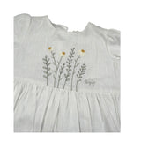 Il Gufo Abito Mezza Manica Tinta Unita con Ricami per Bambina P25VW788L0002J BIANCO IL GUFO 