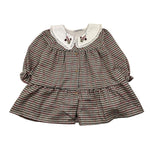 BABIDU abito tinta unita con fantasia a quadri e colletto Bianco per Bambina 90660 BIANCO BABIDU 