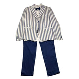 Helle Farben 4-teiliger Anzug Jacke-Hemd-Hose-Fliege Blau für Jungen