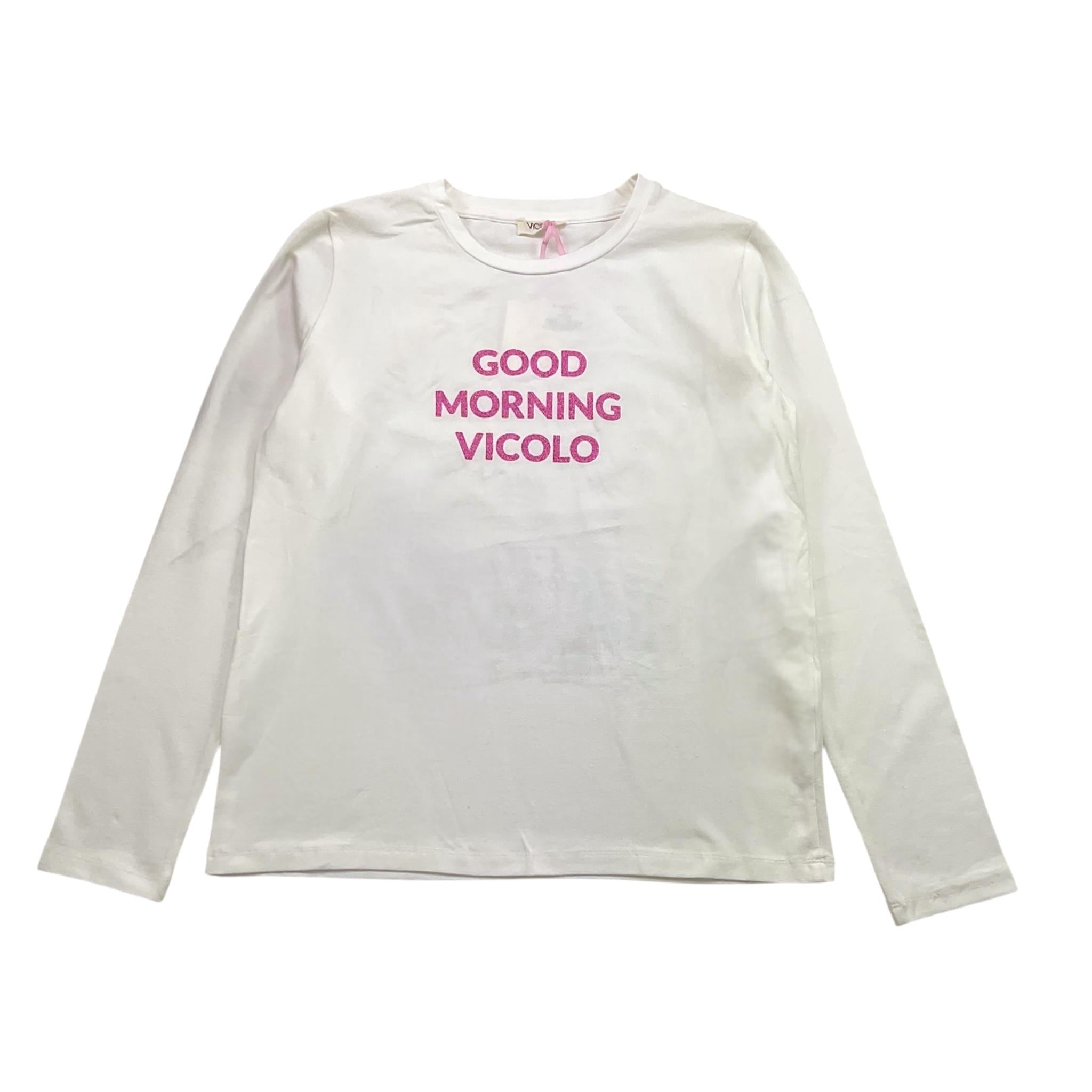 VICOLO shirt girocollo tinta unita con stampa Bianco per Bambina 3141M0720 BIANCO VICOLO 