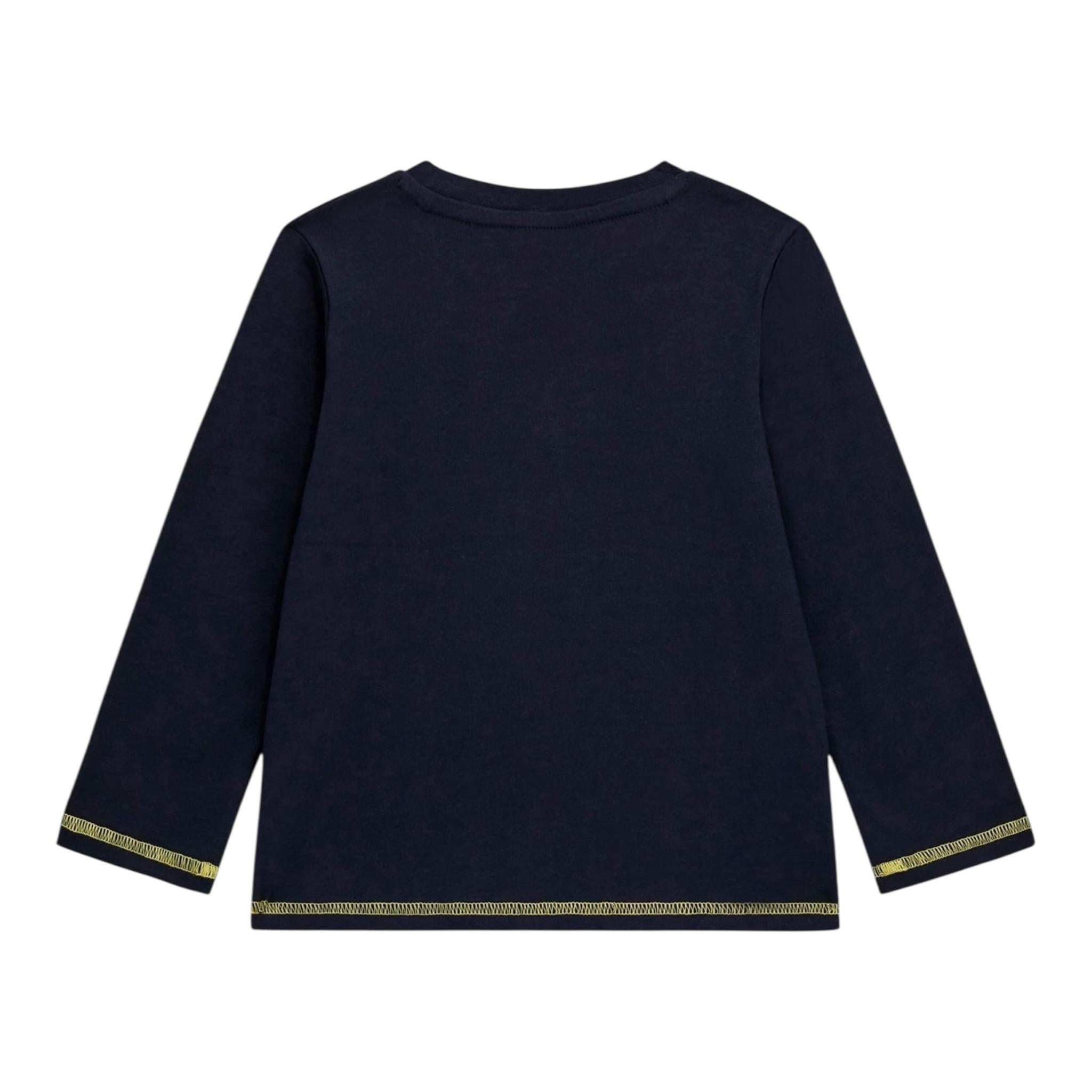 GUESS shirt girocollo tinta unita cn stampa logo Blu per Neonato I4YI04K8HM4 BLU GUESS 