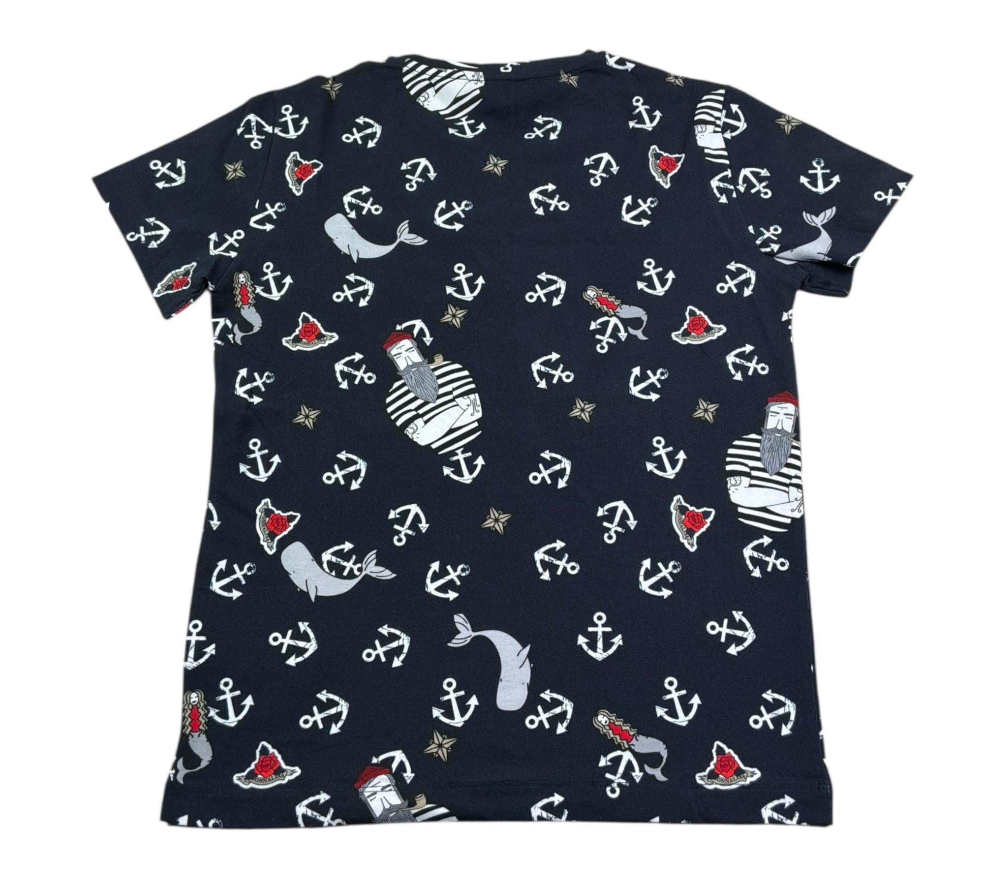 Monnalisa T-Shirt Girocollo Tinta Unita con Stampa per Bambino 253601 BLU MONNALISA 