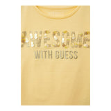 Guess T-Shirt Girocollo Tinta Unita con Applicazione per Bambina J5GI09K6YW4 GIALLO GUESS 