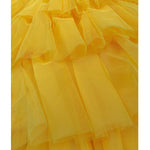 Y-Clu Abito Tinta Unita con Balze per Bambina Y19170 GIALLO Y-CLU 