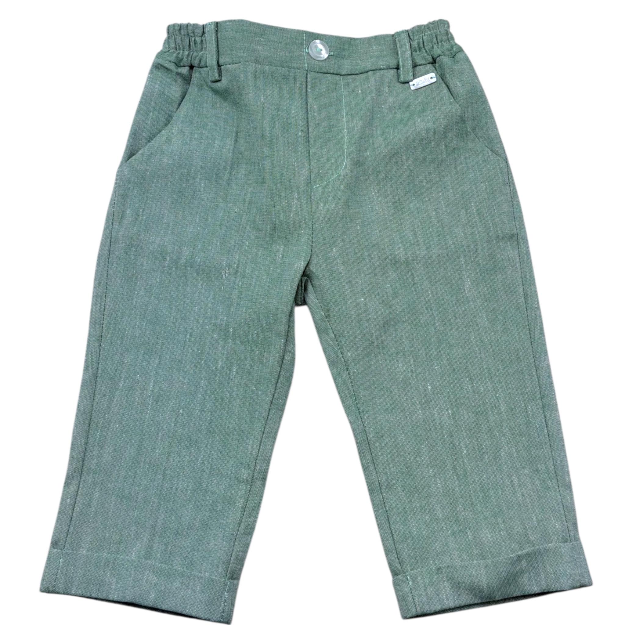 Le Bebe' Pantalone Tinta Unita con Elastico In Vita per Neonato LBB5341 VERDE LE BEBE' 