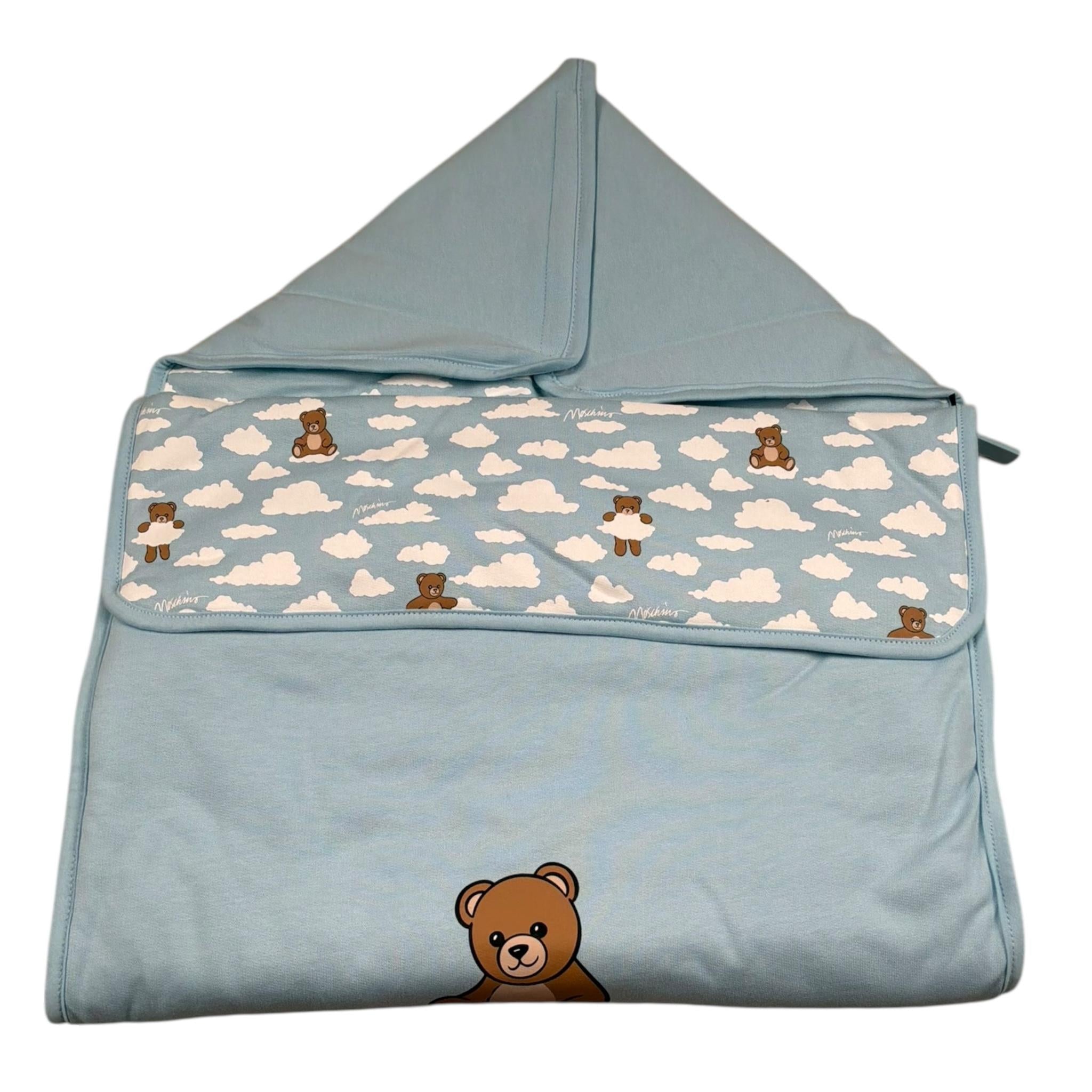 Moschino Sacco Nanna Tinta Unita con Stampa per Neonato MOE00P AZZURRO MOSCHINO 