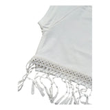 Fun & Fun T-Shirt Girocoll Tinta Unita con Frange per Bambina FNBTS16781 PANNA FUN & FUN 