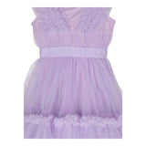 Monnalisa Abito Tinta Unita Giromanica con Tulle per Bambina 17C906 LILLA MONNALISA 