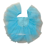Miss Grant Top Tinta Unita con Tulle per Bambina MG1270J AZZURRO MISS GRANT 