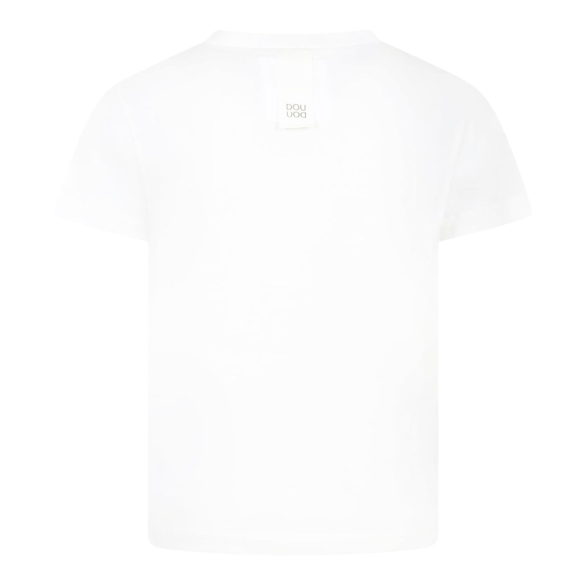 Dou Dou T-Shirt Girocollo Tinta Unita per Bambina DW8P41 BIANCO DOU DOU 