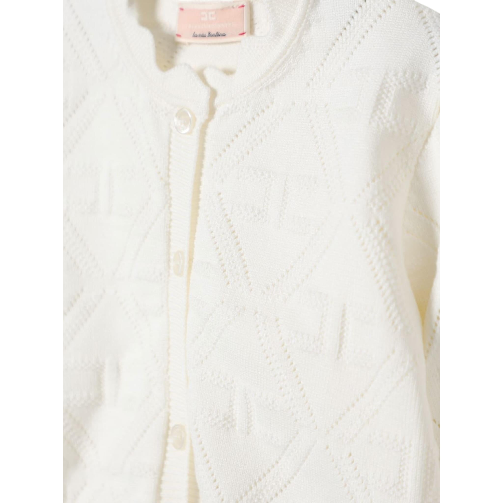 Elisabetta Franchi Cardigan Tinta Unita con Ricami per Bambina EFMA160 PANNA ELISABETTA FRANCHI 