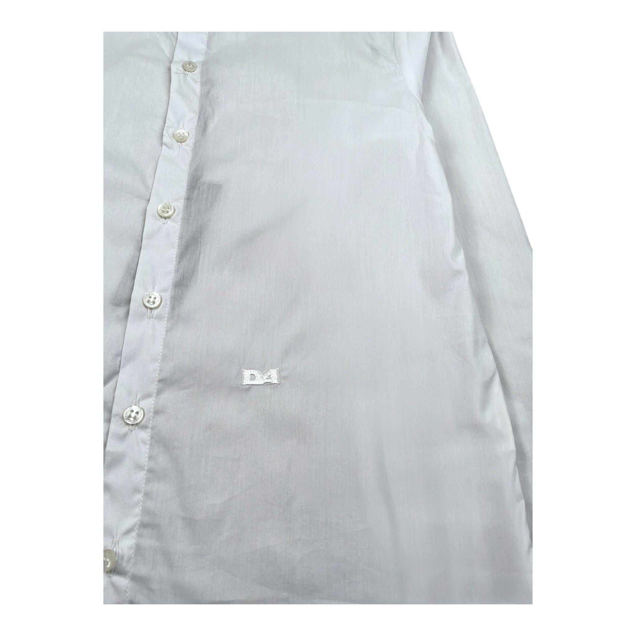 Daniele Alessandrini Camicia Manica Lunga Tinta Unita con Stampa per Bambino 1235C1218 BIANCO DANIELE ALESSANDRINI 