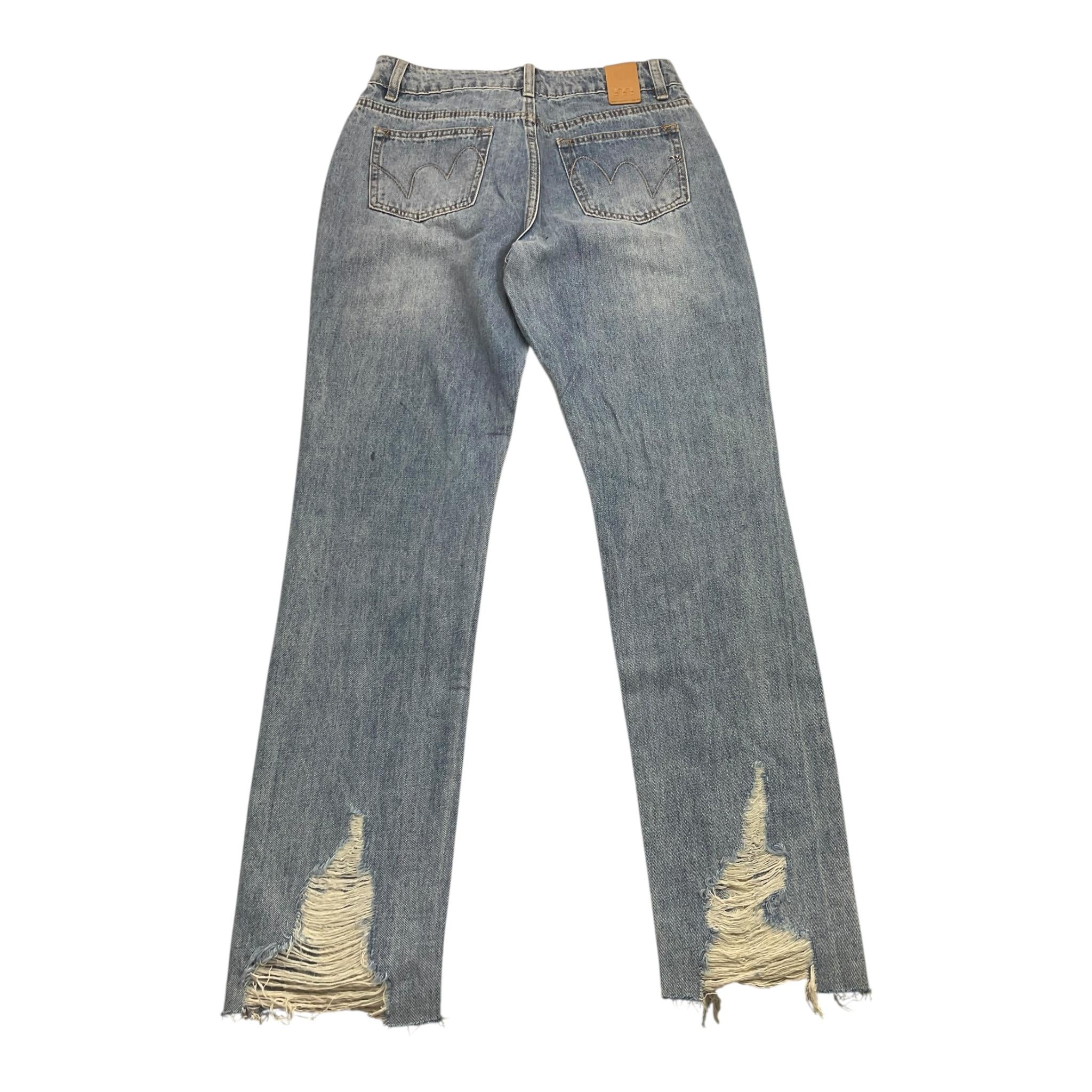 MET jeans tinta unita con strappi Azzurro per Bambina ME405 AZZURRO MET 