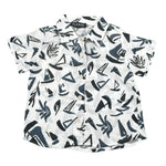 Please Camicia Tinta Unita con Stampa per Neonato CC80364B71 BIANCO PLEASE 