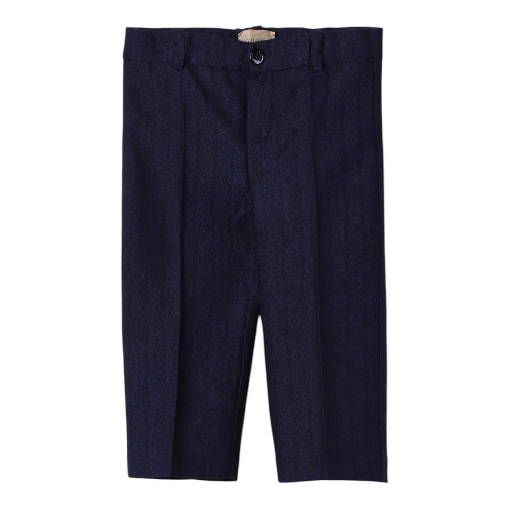 GUCCI pantalone tinta unita con loghi Blu per Bambino 791240 BLU GUCCI 