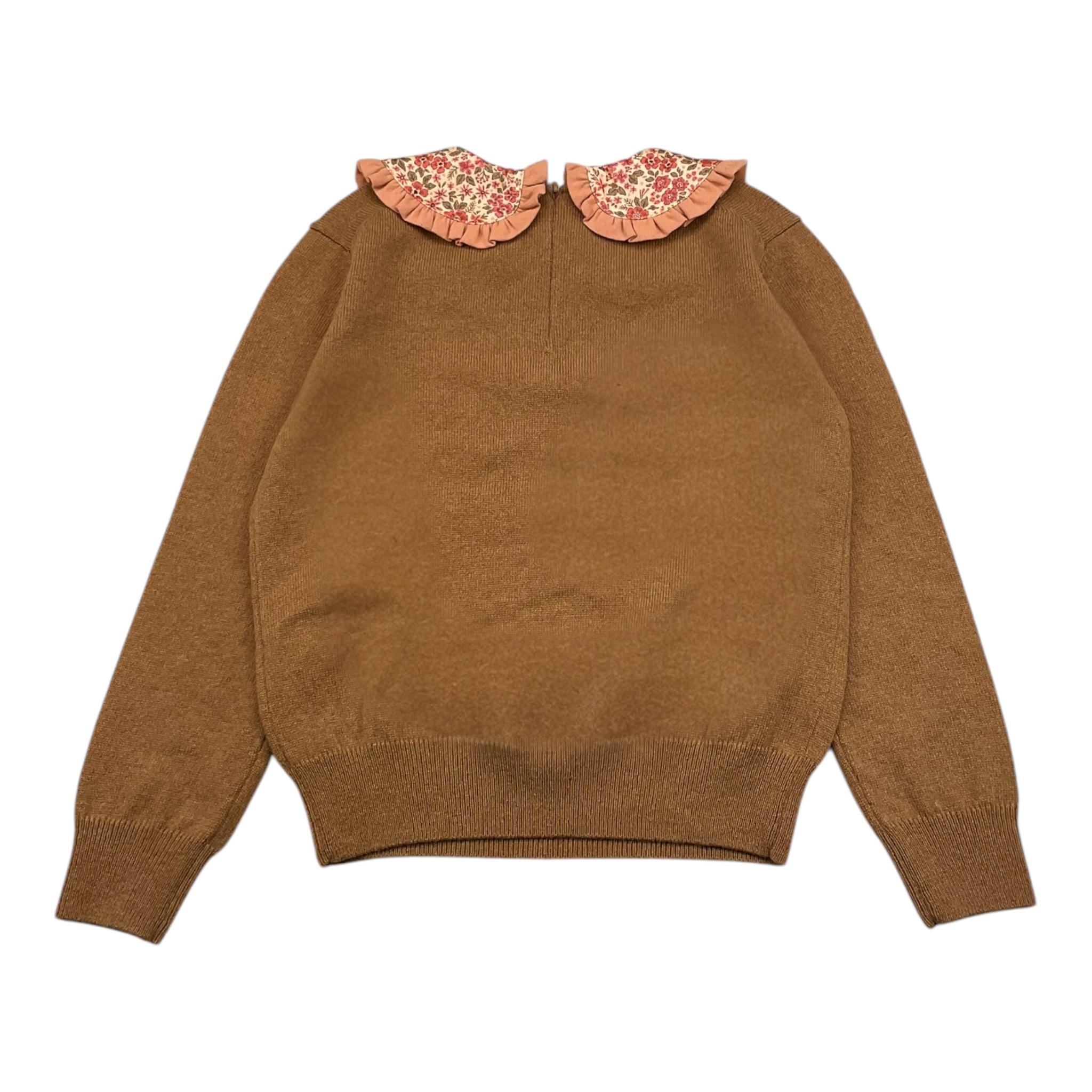 SAINT BARTH maglia tinta unita con colletto in contrasto Marrone per Bambina ALB001 MARRONE SAINT BARTH 