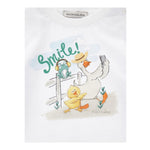 Monnalisa T-Shirt Girocollo Tinta Unita con Stampa per Neonato 28E603 BIANCO MONNALISA 