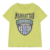 Name.It T-Shirt Girocollo Tinta Unita Con Stampa Verde Acido Per Bambino