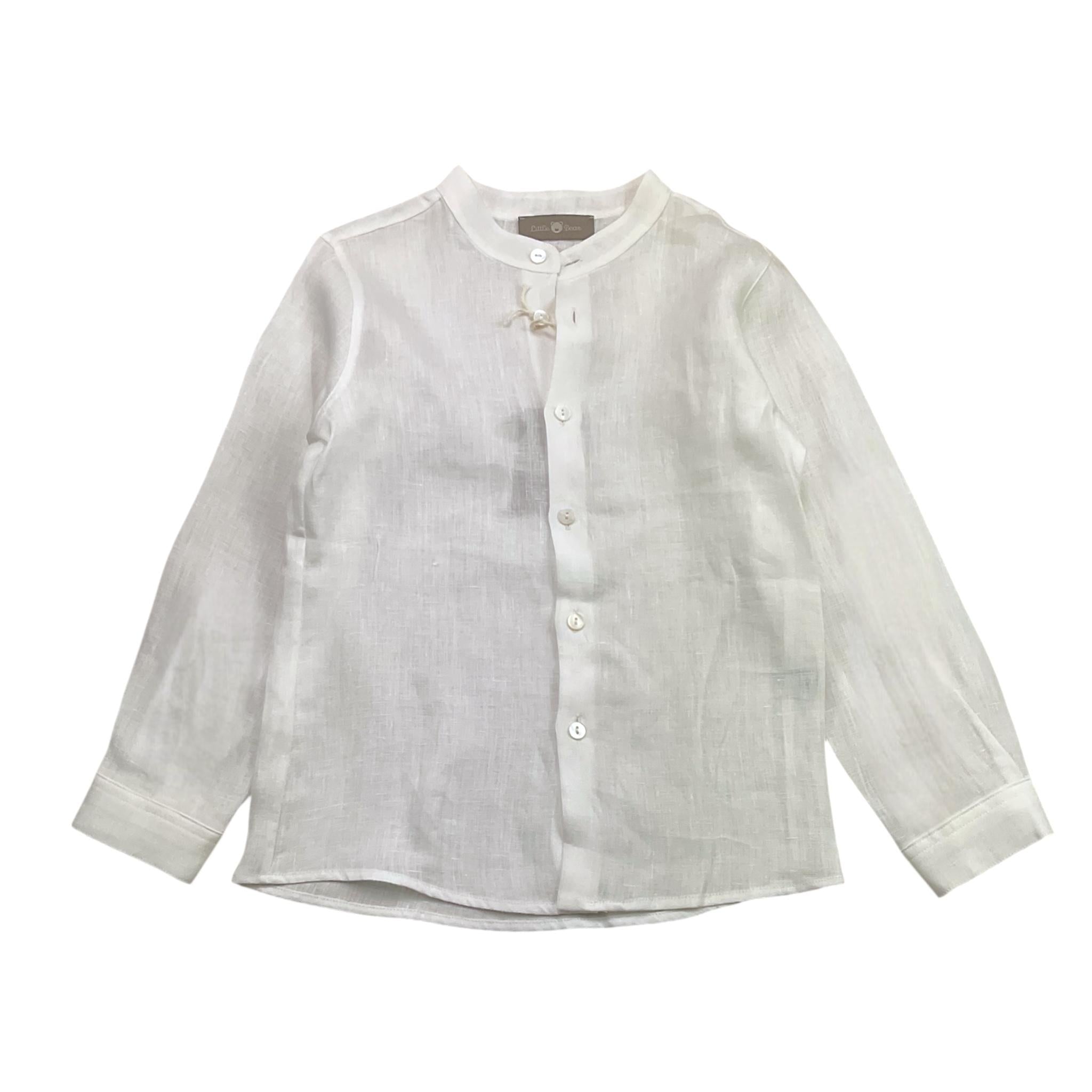 Little Bear Camicia Tinta Unita con Colletto Coreano per Bambino 8222 BIANCO LITTLE BEAR 