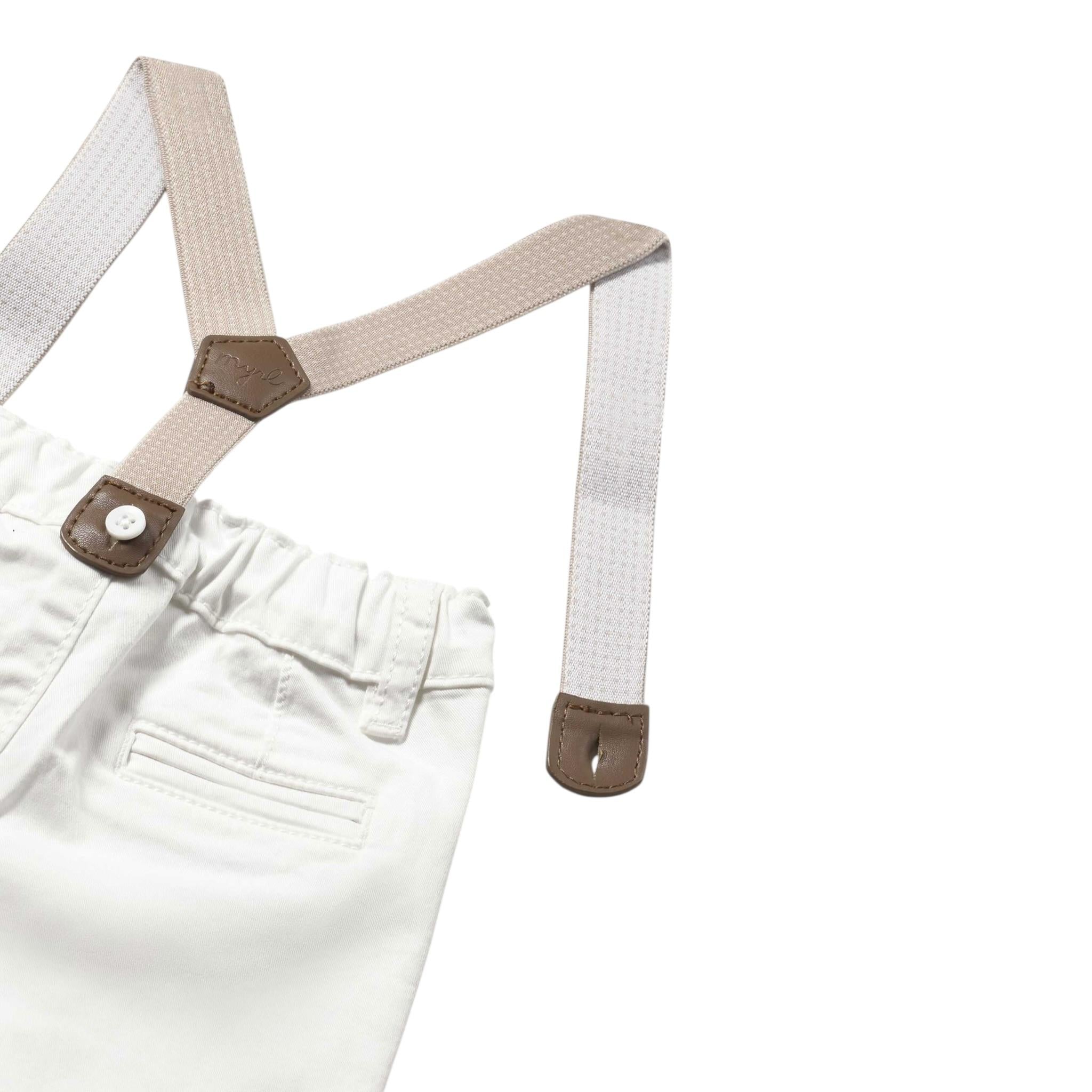 Mayoral Pantalone tinta unita con Bretelle Bianco per Neonato 1561X BIANCO MAYORAL 