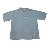 Eleventy Polo Tinta Unita In Maglia Mezza Manica Azzurro Per Bambino