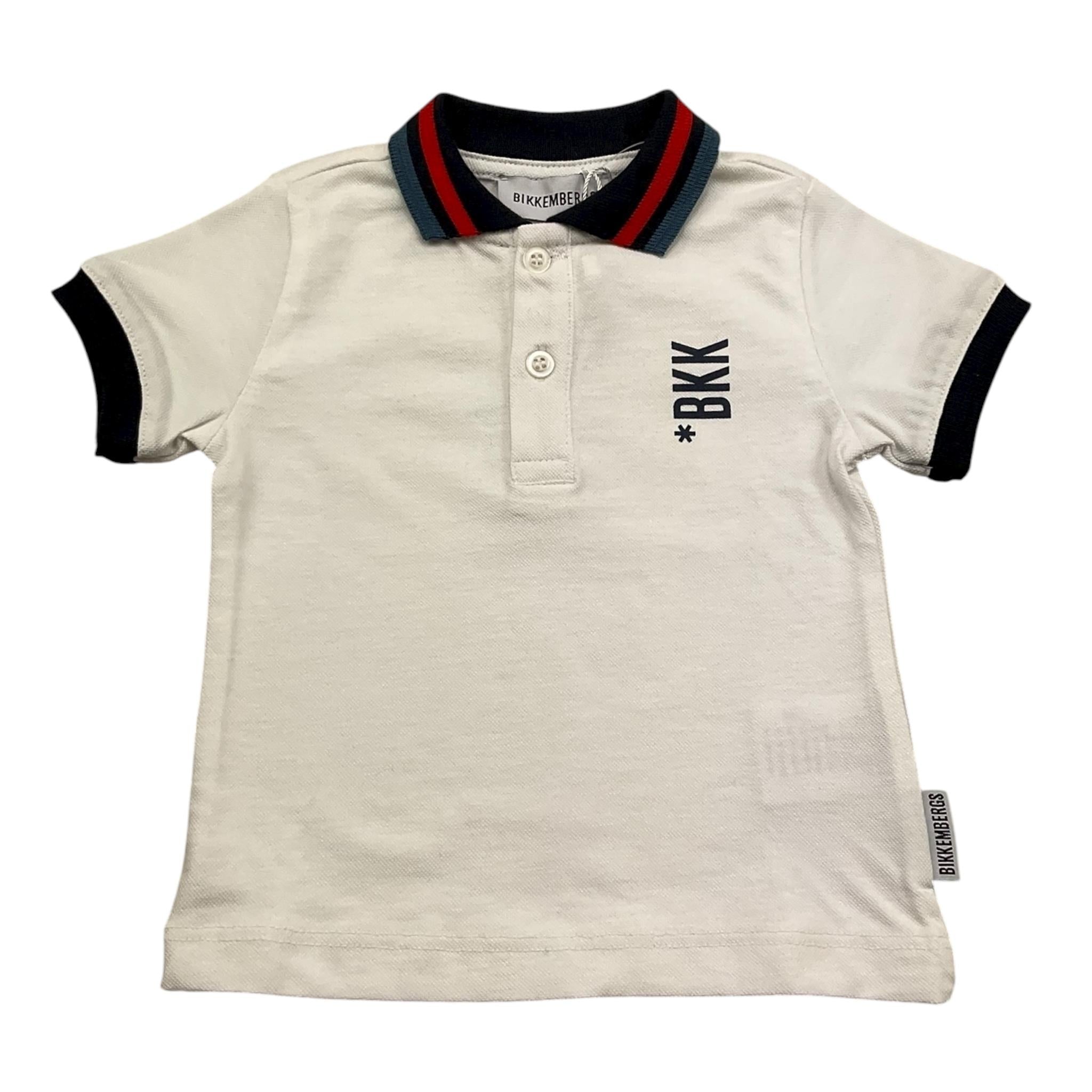 Bikkembergs Polo Mezza Manica Tinta Unita con Colletto In Contrasto per Neonato BK2135 BIANCO BiKKEMBERGS 