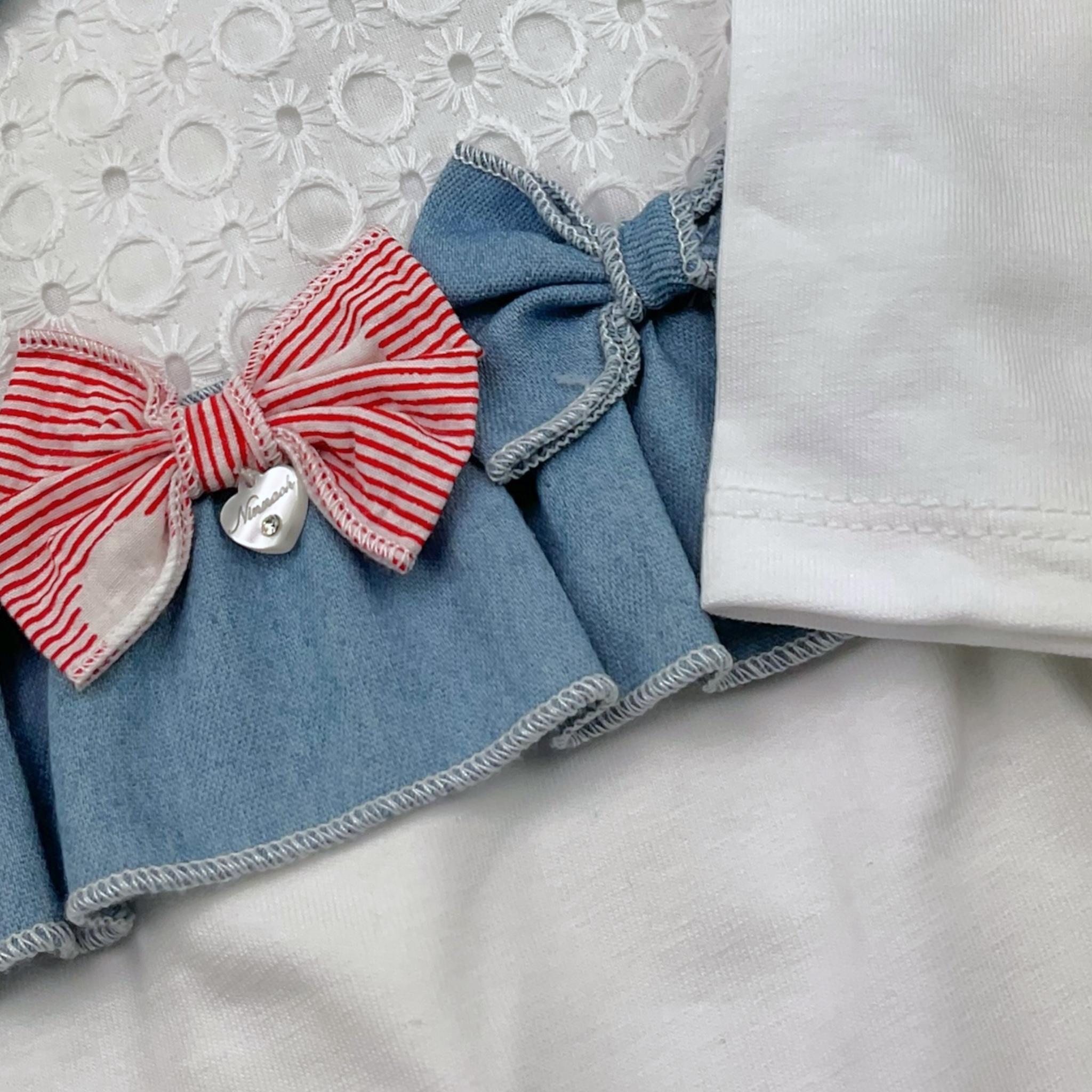 Ninnaoh Tutina Tinta Unita Traforata per Neonata E2136T BIANCO NINNAOH 