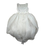 Isabel Tuta Cerimoniale Tinta Unita con Gonna Tulle per Bambina IS24C322S BIANCO ISABEL 